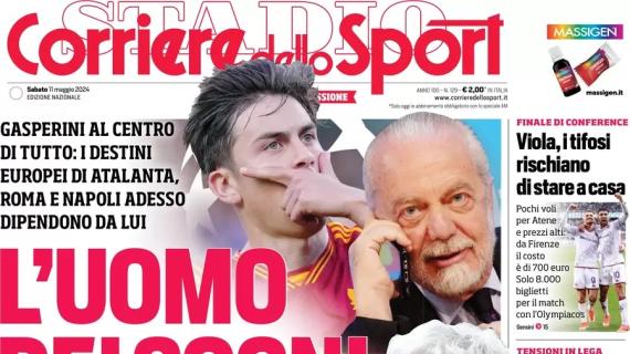 Il Corriere dello Sport intitola: "Gasperini l'uomo dei sogni di Atalanta e Napoli"