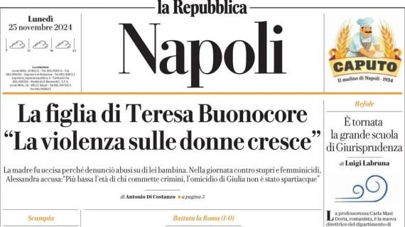 La Repubblica (Napoli) in prima pagina sulla capolista: "Al Maradona il timbro di Lukaku"