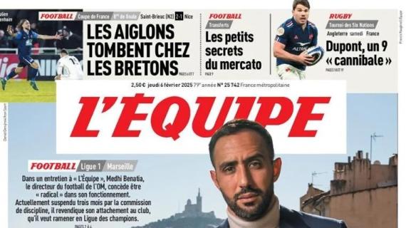 L'Equipe in prima pagina con Benatia: "Sono in missione al Marsiglia"