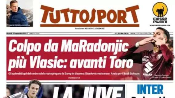 L'apertura di Tuttosport: "La Juve dribbla Vlahovic". Dusan salta Verona in ottica Mondiale