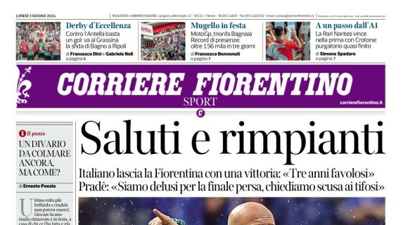 Italiano lascia la Fiorentina dopo tre anni. Il Corriere Fiorentino: “Saluti e rimpianti” 