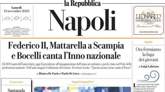 L'apertura dell'ed. di Napoli de La Repubblica: "Garcia verso l'esonero, pronto Tudor"