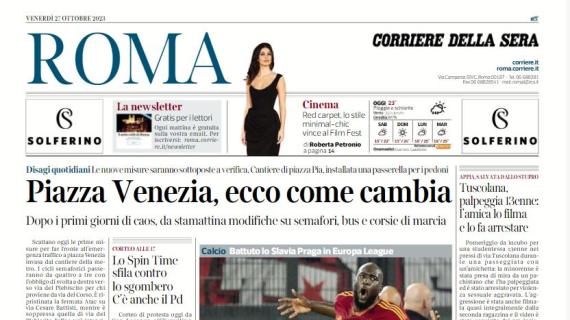 Il Corriere di Roma apre sui giallorossi: "Roma quasi qualificata, Lukaku a segno"