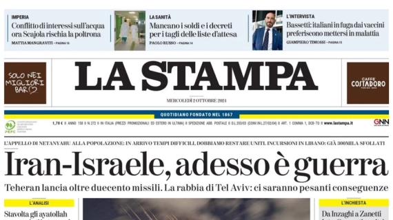 La Stampa in prima pagina: "Da Inzaghi a Zanetti: InterConnection ultrà"