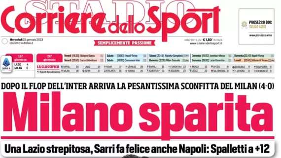 Corriere dello Sport in apertura sul crollo di Inter e Milan: "Milano sparita"