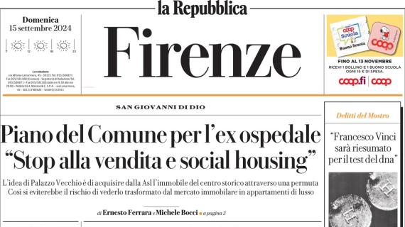 Repubblica (ed. Firenze) così stamani: "Fiorentina in cerca della prima vittoria"