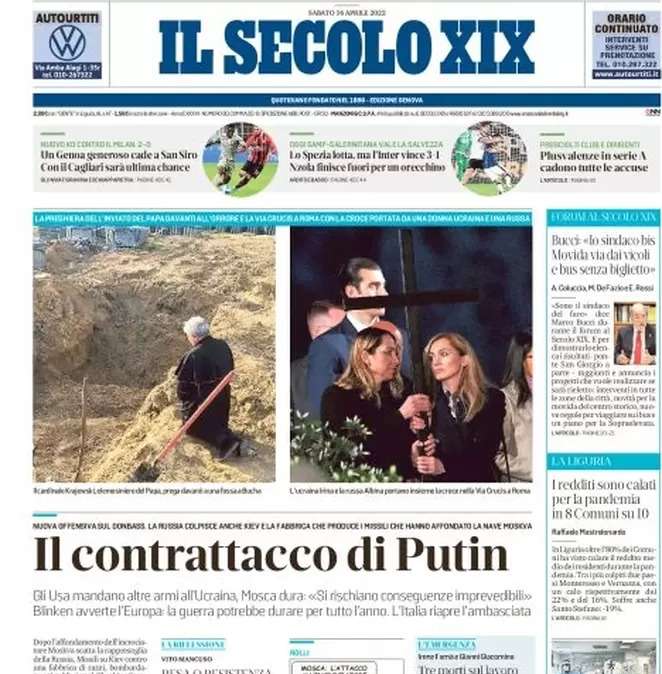 Il Secolo XIX: "Un Genoa generoso cade a San Siro. Con il Cagliari ultima chance"