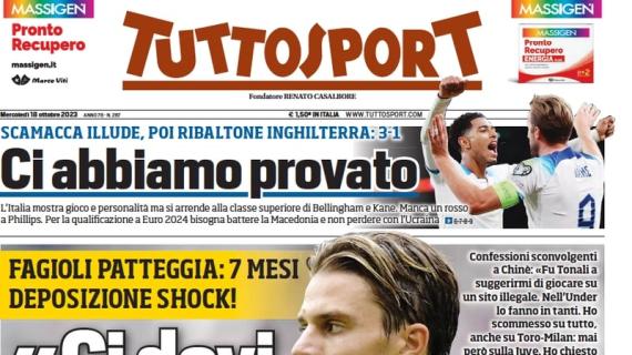 Tuttosport in apertura sulla deposizione di Fagioli: "Ci devi 3 milioni, o ti spezziamo le gambe"