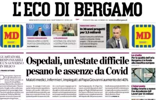 L'Eco di Bergamo: "Atalanta, oggi l'amichevole con la Villa Bg. Pasalic alla Roma?"