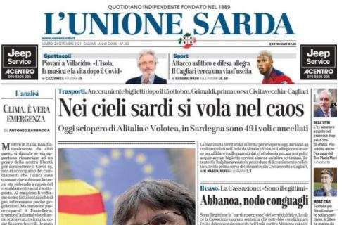 L'Unione Sarda: "Attacco asfittico e difesa allegra: il Cagliari cerca una via d'uscita"