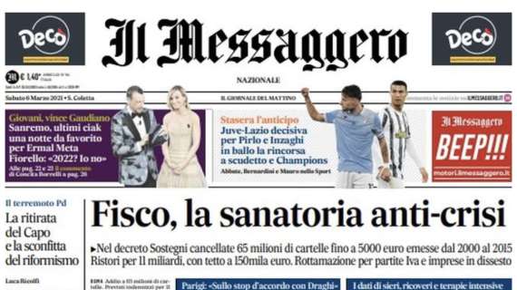 Il Messaggero: "Juve-Lazio decisiva per Pirlo e Inzaghi: in ballo la rincorsa a scudetto e Champions"