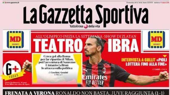 L'apertura de La Gazzetta dello Sport: "Rabbia CR7. Conte, sei da +10"