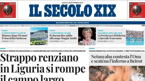 La prima pagina de Il Secolo XIX: "Violenze dopo il derby. Scatta l'ondata di arresti"