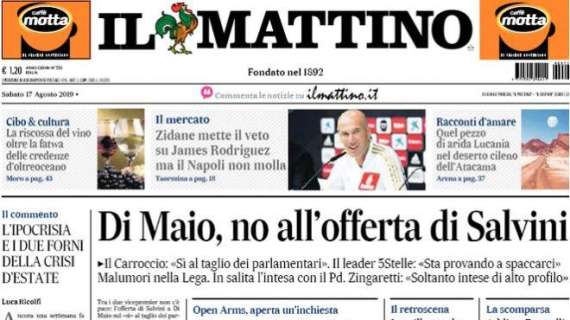 Il Mattino: "James, veto di Zidane. Il Napoli non molla"
