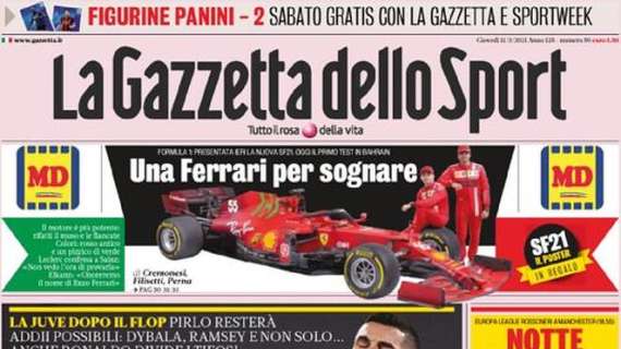L'apertura odierna de La Gazzetta dello Sport su Ronaldo: "CR7 da re a rebus"