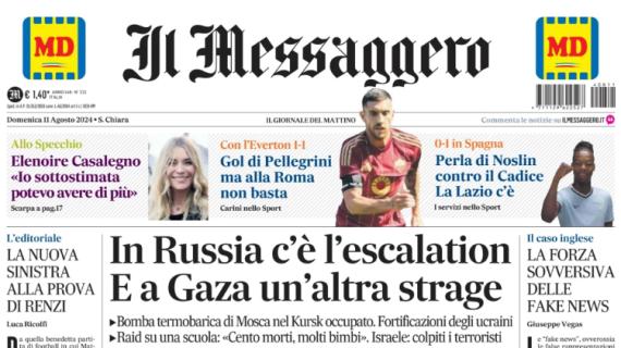 Il Messaggero: "Gol di Pellegrini, ma alla Roma non basta. Perla di Noslin, la Lazio c'è"