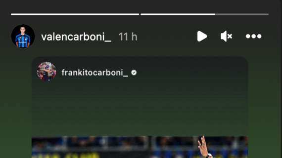 Inter, esordio in Serie A per Valentin Carboni. Il fratello Franco lo celebra sui social