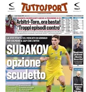 L'apertura di Tuttosport è dedicata alle mosse della Juve: "Sudakov opzione scudetto"