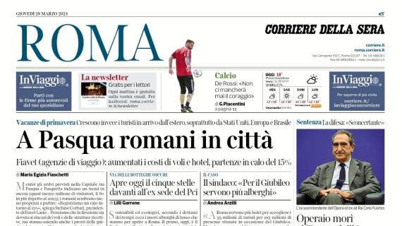 La prima pagina del Corriere di Roma su DDR: "Non ci mancherà il coraggio"