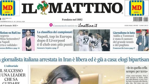 Il Mattino titola sul Napoli: "Top in Europa dopo il Liverpool: è il club con più punti"