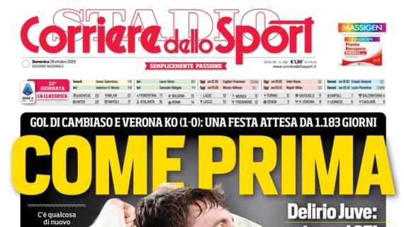 La prima pagina del Corriere dello Sport: "Lukaku fa paura, bolgia a San Siro"