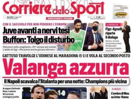 L'apertura del Corriere dello Sport sul Napoli: "Valanga azzurra"