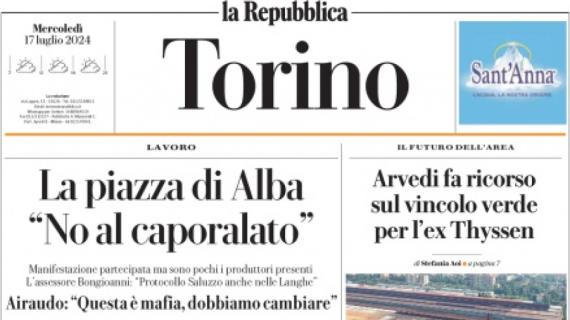 Bianconeri senza sponsor. La Repubblica (Torino): "Juve, maglia dal sapore retrò"