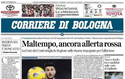 Il Corriere di Bologna in apertura: "Un Bologna pieno di cerotti riparte dal campo di Marassi"