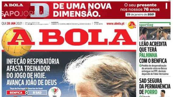 Le aperture portoghesi - Infezione respiratoria per Jorge Jesus. Che beffa per Palhinha