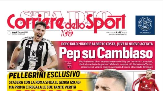 Il Corriere dello Sport oggi apre con l'intervista a Pellegrini: "Mi gioco il futuro"