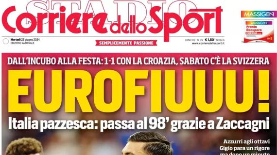 Italia qualificata agli ottavi di Euro 2024, il Corriere dello Sport titola: "Eurofiuuu!"