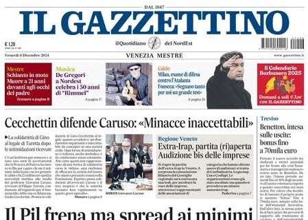 Il Gazzettino titola questa mattina: "Milan, esame di difesa contro l'Atalanta"