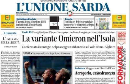 L'Unione Sarda: "Cagliari, assalto al Torino stasera alla Domus"