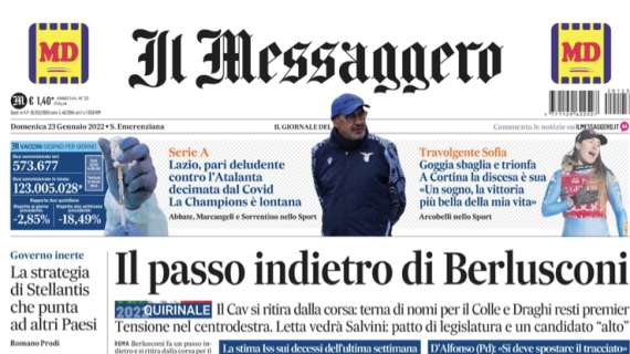 Il Messaggero: "Lazio, pari deludente contro l'Atalanta decimata dal Covid. Champions lontana"