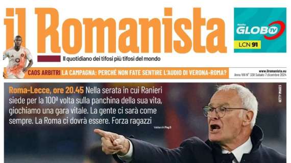 Ranieri festeggia le cento panchine in giallorosso. Il Romanista lo celebra: "I cento passi"