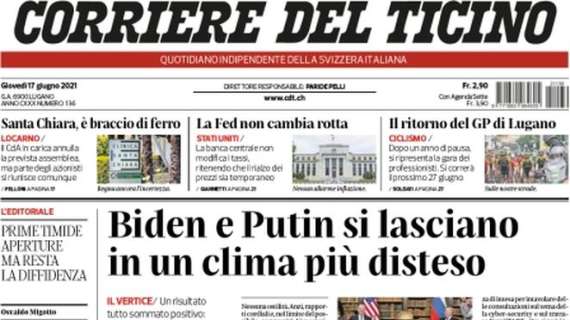 Il Corriere del Ticino: "La valanga azzurra travolge la Svizzera"