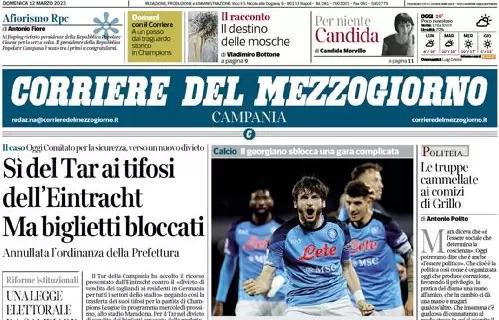 Il Corriere del Mezzogiorno titola in apertura: "Magia di Kvara, gli azzurri allungano"