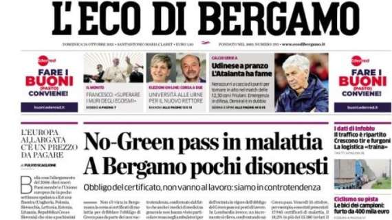 L'Eco di Bergamo sulla sfida delle 12.30: "Udinese a pranzo, l'Atalanta ha fame"