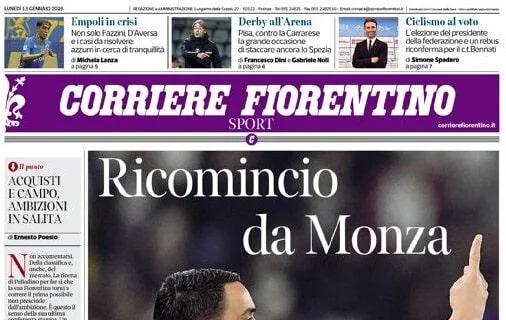 Il Corriere Fiorentino apre con Palladino: "Ricomincio da Monza". Il tecnico sfida il passato