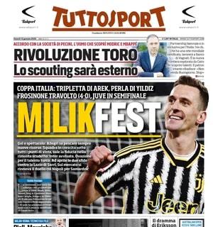 Tuttosport apre con la vittoria della Juventus in Coppa Italia: "MilikFest"