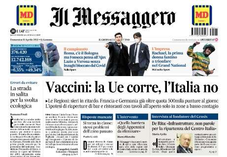 Il Messaggero: "Roma, c'è il Bologna ma Fonseca pensa all'Ajax. Lazio a Verona senza Inzaghi"