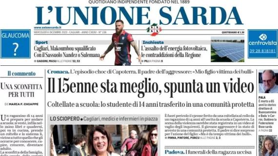 L'Unione Sarda: "Cagliari, Makoumbou squalificato: con il Sassuolo Nandez o Soulemana"
