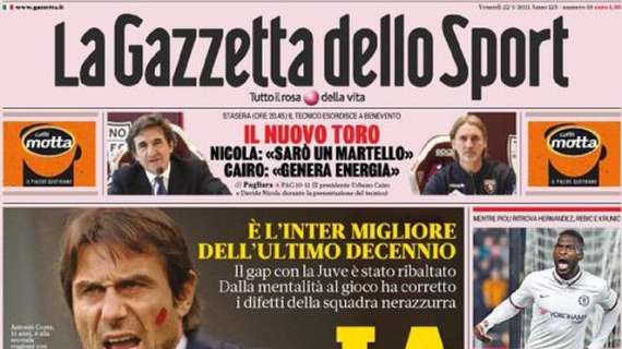 L'apertura de La Gazzetta dello Sport sui successi dell'Inter: "La legge di Conte"