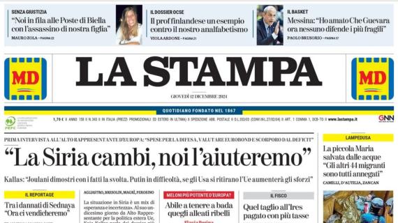 La Stampa esulta in prima pagina: "Juve da sballo. Lezione di Motta a Guardiola"