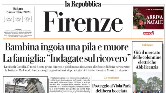 La Repubblica-Firenze titola in taglio basso: "Viaggio dentro il mondo di Palladino"