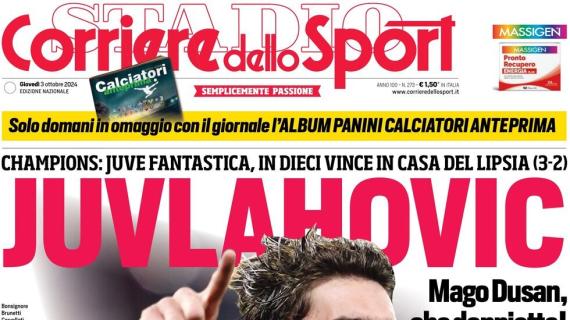 La prima pagina del Corriere dello Sport apre questa mattina: "JuVlahovic"