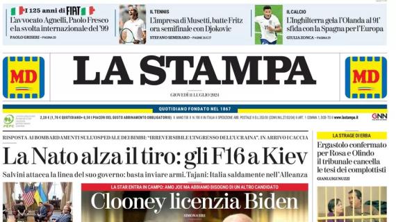 La Stampa titola: "L'Inghilterra gela l'Olanda al 91', sfida con la Spagna per l'Europa"