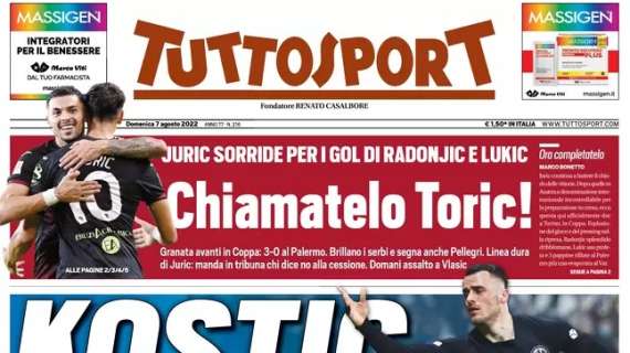 L'apertura di Tuttosport sul mercato della Juve: "Kostic, l'Eintracht apre la porta"