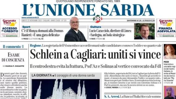 L'Unione Sarda sul Cagliari: "Alla Domus arriva il Monza: gara delicata per i rossoblu"