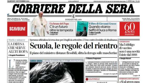 Il Corriere della Sera in apertura questa mattina sugli azzurri: "Italia, gol e cattiveria"